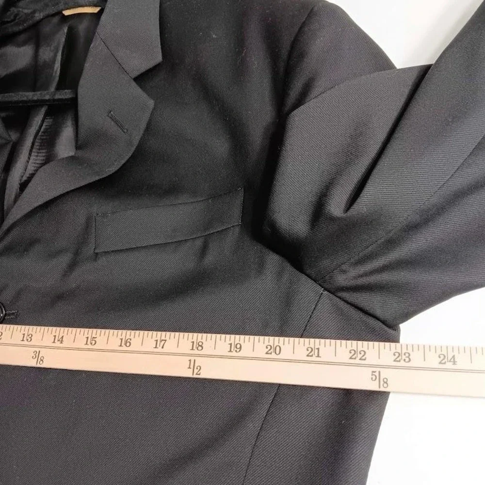 Donna Karan Signature Blazer Jacket Mens 44 Black Wool 3 Button Made‎ In Italy